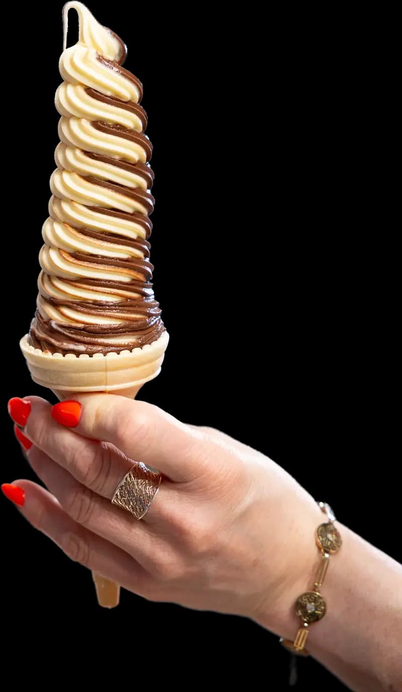 Świderek American Ice Dream w rożku waflowym - klasyczny czekoladowo-waniliowy